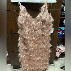 Flapper Dress CHIFFON RUFFLE LAYER short DRESS size Small (NEW) Charlotte Russe